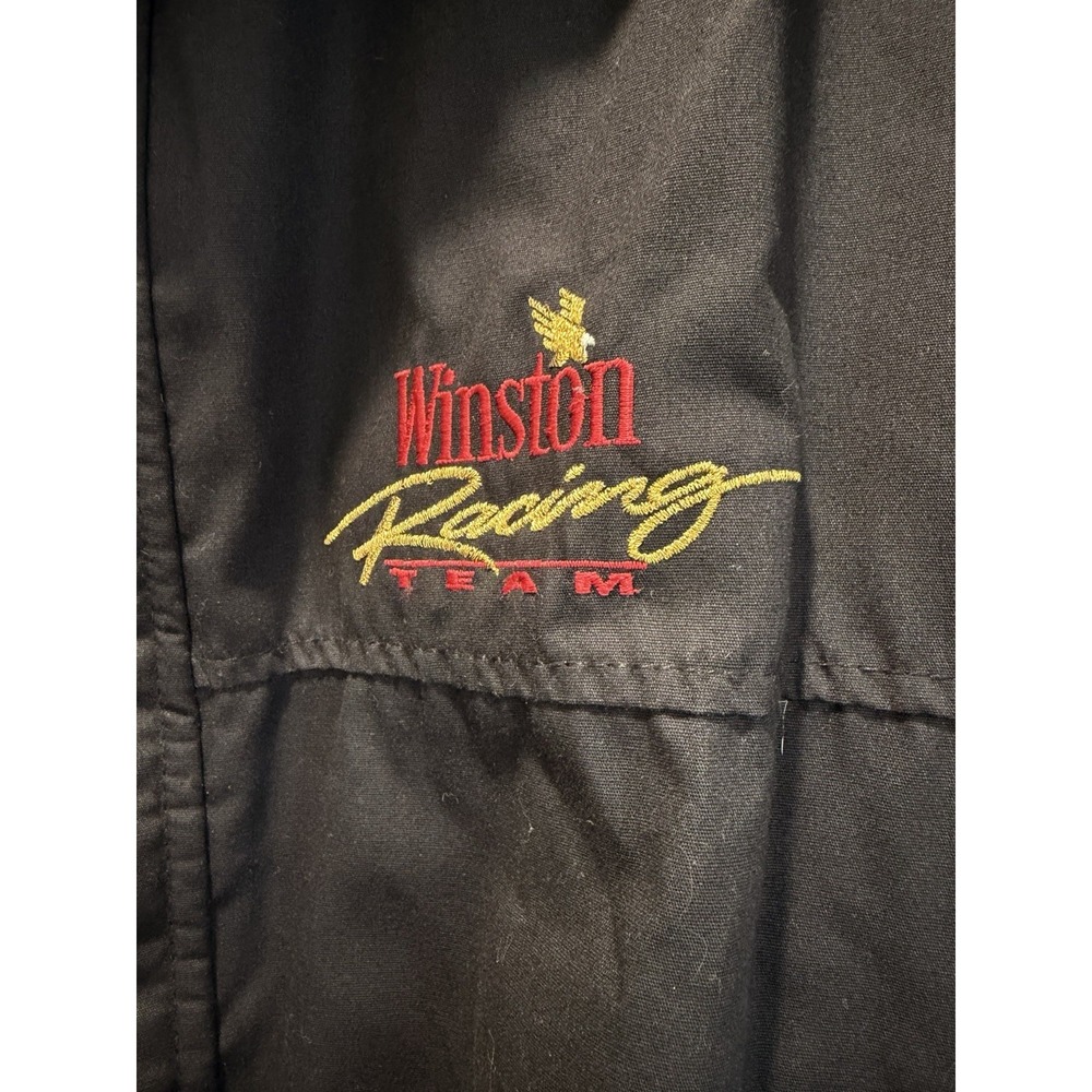 Vintage Winston Racing Team Jacket XL Black Red Swingster USA Bomber NASCAR - Picture 3 of 6